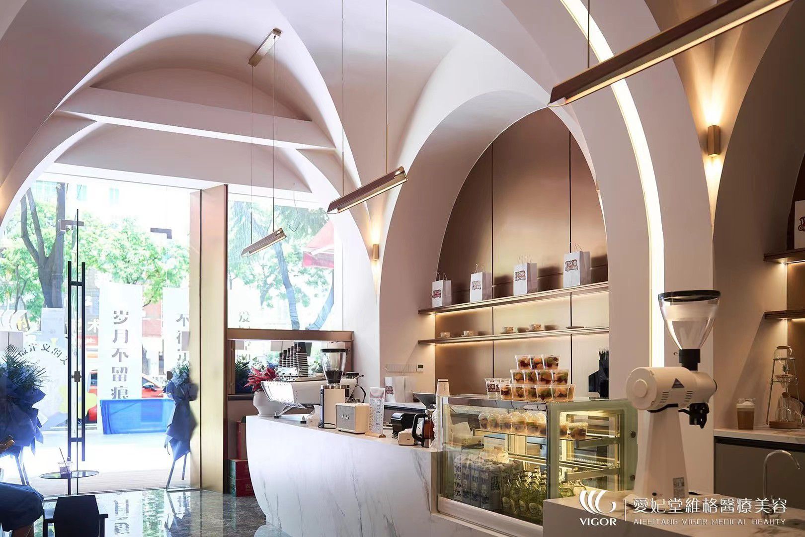 Vigor Shilong arched reception with marble counter