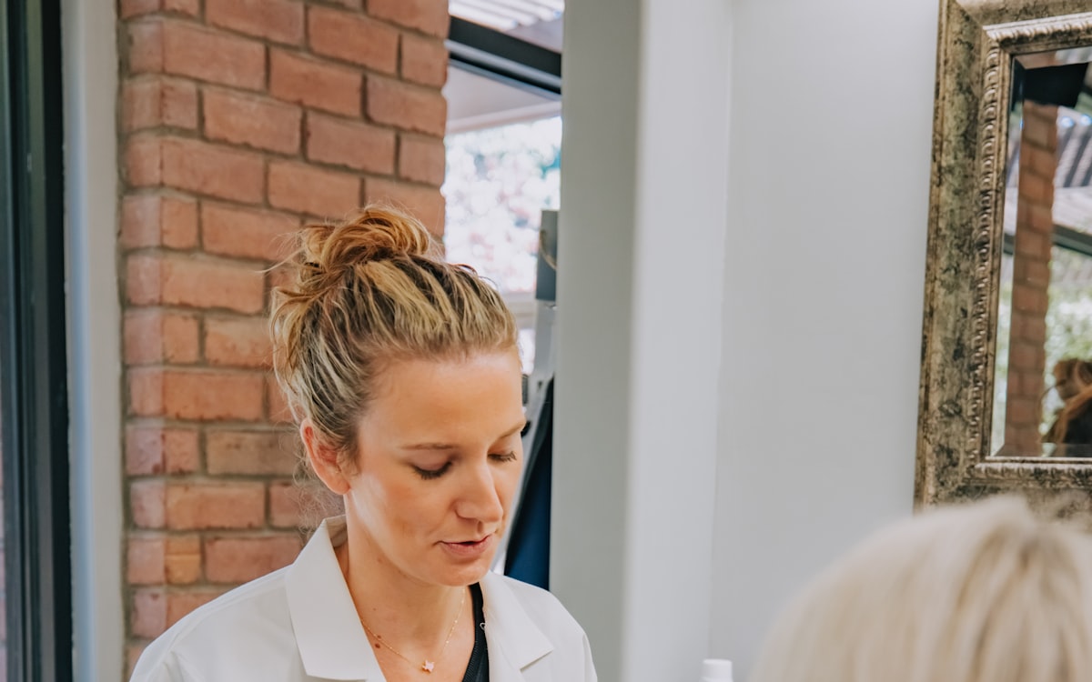 Medical consultation in clinical setting with healthcare professional