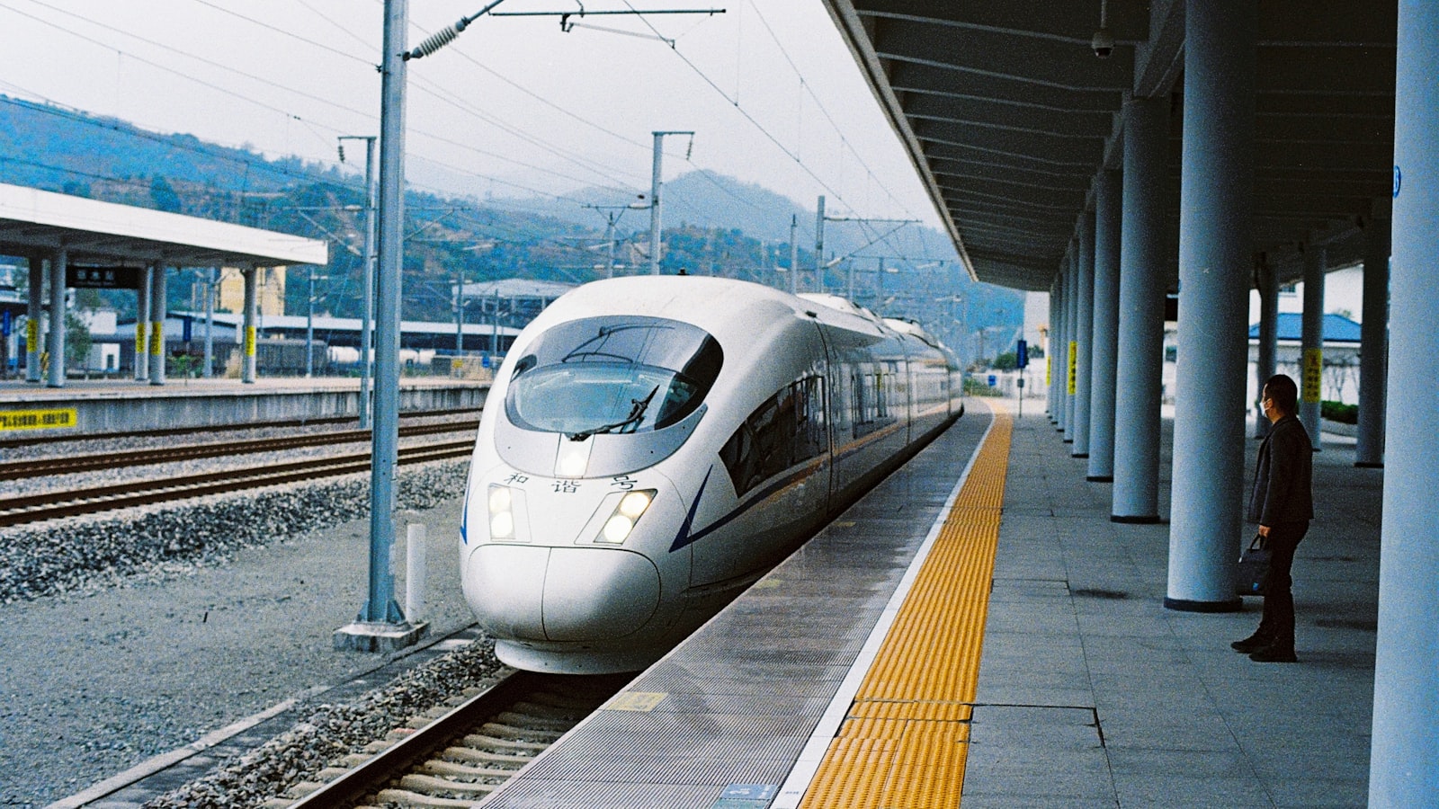 High-speed rail train at the platform — quick journey from Hong Kong to Dongguan in under an hour